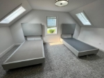 Picture of Upholstered bed with Flat Orlando Headboard