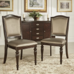 Picture of Dark walnut Taupe Grey Chairs