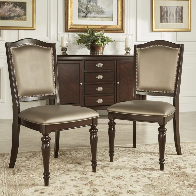 Picture of Dark walnut Taupe Grey Chairs