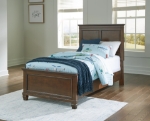Picture of Brownish cherry finish Twin Panel Bed