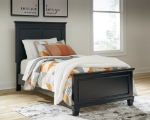 Picture of Brownish cherry finish Twin Panel Bed