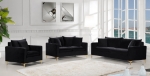 Picture of Velvet Sofa, Loveseat and Chair with Gold/Silver Legs