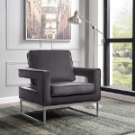 Picture of Velvet and Leather Accent Chair