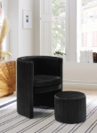 Picture of Velvet Accent Chair and Ottoman Set