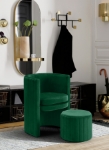 Picture of Velvet Accent Chair and Ottoman Set