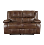 Picture of GENUINE LEATHER Brown RECLINING SOFA Loveseat and glider recliner
