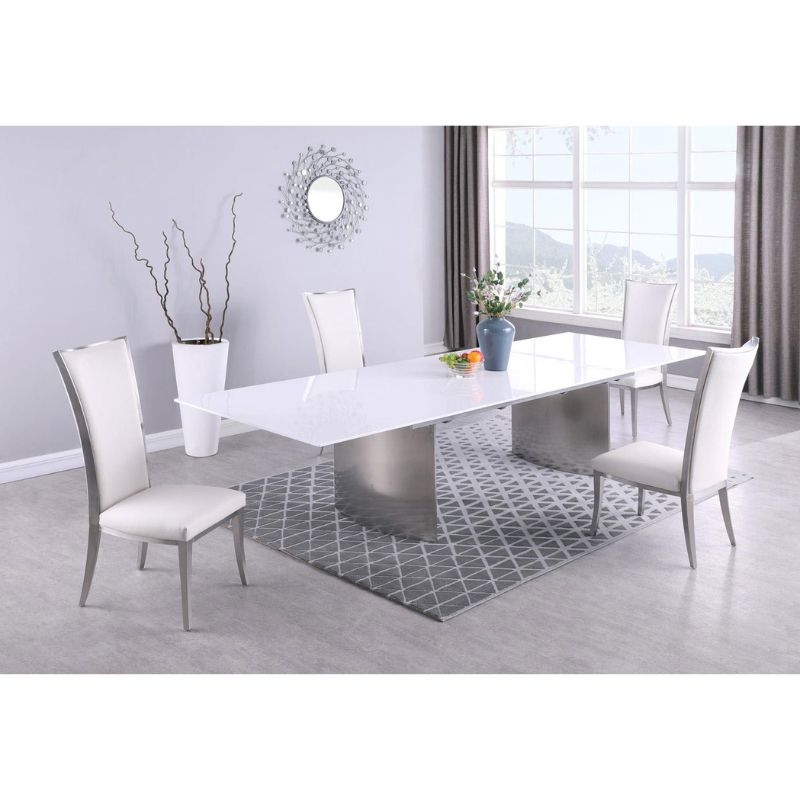 Picture of 87"-110"-133" Extendable Gloss White Dining Table