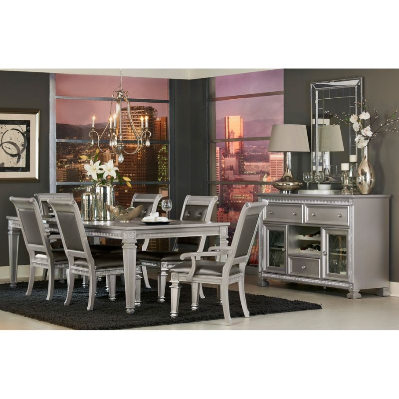 Picture of 7pcs, 9pcs Or 11pcs Silver finish Dining room set