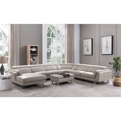 Show details for Genuine Leather Sectional with Coffee table/ Ottoman Picture of Genuine Leather Sectional with Coffee table/ Ottoman