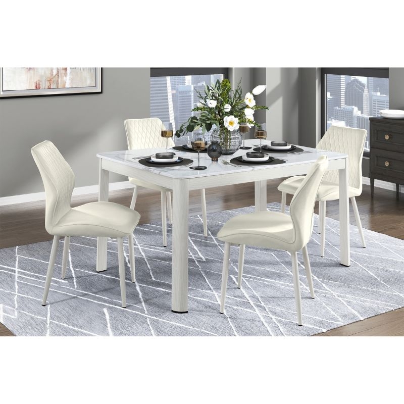 Picture of 59" White Marble Stone Top Dining Table