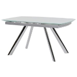 Picture of 69-83" Extendable White Glass Dining Table