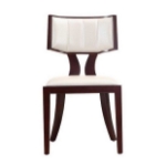 Picture of White, Silver, Camel  and Walnut Faux Leather Dining Chair