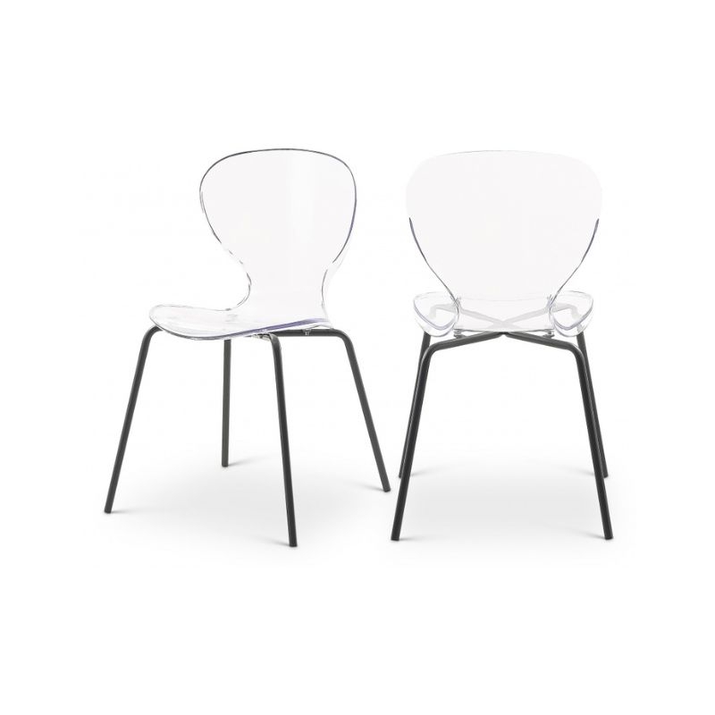 Picture of Matte Black Metal Frame Contemporary Design Dining Chair