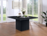 Picture of 54" Black Finish Solid Wood Fluted Base Dining Table