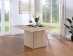 Picture of 54" Black Finish Solid Wood Fluted Base Dining Table