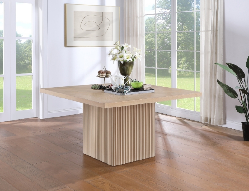 Picture of 54" Black Finish Solid Wood Fluted Base Dining Table