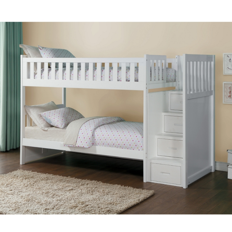 Picture of Twin Step Bunk Bed W/ Or W/o Trundle & storage