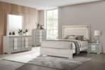 Picture of 35.5"W x 47"H White Wash/Stone Gray Five Drawer Chest