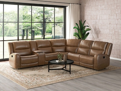 Show details for Genuine Leather Motion Sectional Picture of Genuine Leather Motion Sectional