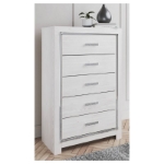 Picture of 33.7"L x 51.02 Five Drawer White Chest