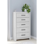Picture of 31.3"L x 53.94"H Whitewash Five Drawer Chest