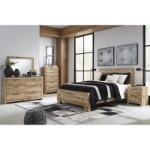 Picture of 31.73"W x 53.94"H Five Drawer Tan Brown Chest