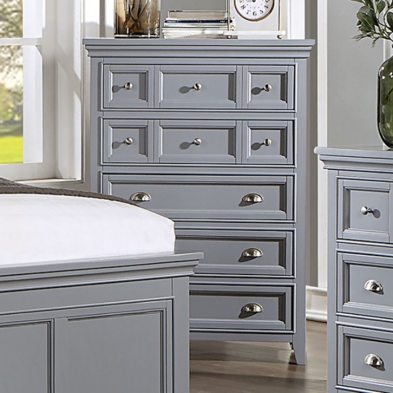 Picture of 36"W x 50"H Grey and White Chest