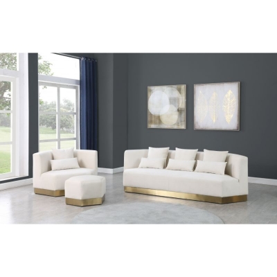Show details for Velvet Sofa , Chair and Ottoman Picture of Velvet Sofa , Chair and Ottoman