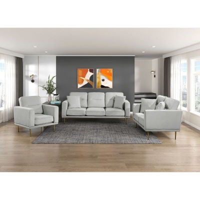 Show details for Velvet Sofa, Loveseat and Chair Picture of Velvet Sofa, Loveseat and Chair