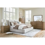 Picture of 42"L x 60"H Five Drawer Light Brown Chest