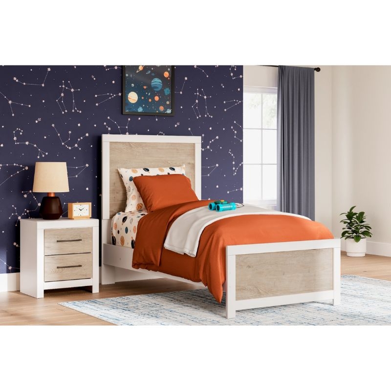 Picture of Matte white finish Twin Bed