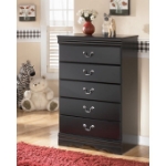 Picture of 29.76"L x 44.69"H Black Five Drawer Chest