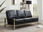 Picture of Gold/Silver Frame Leather Full Size Black Sofa