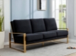Picture of Black Velvet Gold/Silver Frame Full Size Sofa