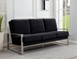 Picture of Black Velvet Gold/Silver Frame Full Size Sofa