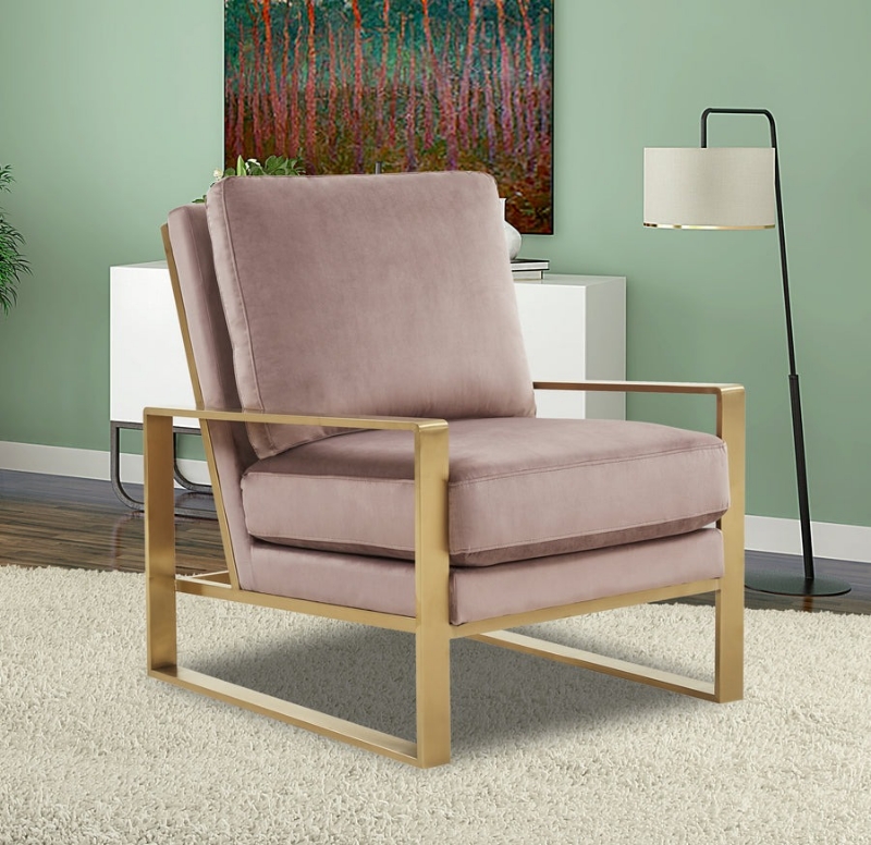 Picture of Pink Velvet Gold/Silver Frame Chair
