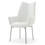 Picture of Leather Swivel White Dining Chair