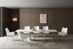 Picture of 83/123" EXTENDABLE White MARBLE DINING TABLE
