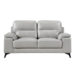 Picture of Genuine Leather Light Grey Loveseat