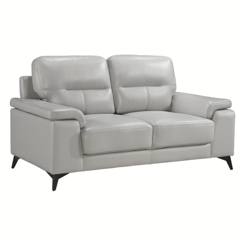 Picture of Genuine Leather Light Grey Loveseat