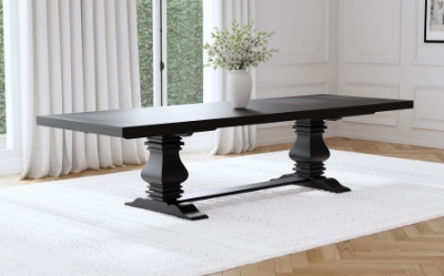 Show details for 94"-126.25" Black Extendable Dining Table Picture of 94"-126.25" Black Extendable Dining Table