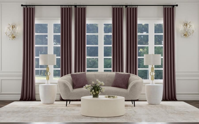 Picture of Modern Back Curved Loveseat Beige