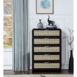 Picture of 32"L x 48"H Solid Wood And Natural Cane Wood Chest