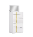 Picture of 27"L x 47"H White and Titanium Gold Chest
