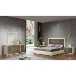 Picture of 31"W x 52"H Beige, White and Dark Oak Gray Chest