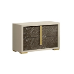 Picture of Beige, White and Dark Oak Gray(50% OFF) Two Drawer Night Stand