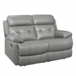 Picture of Gray genuine leather loveseat