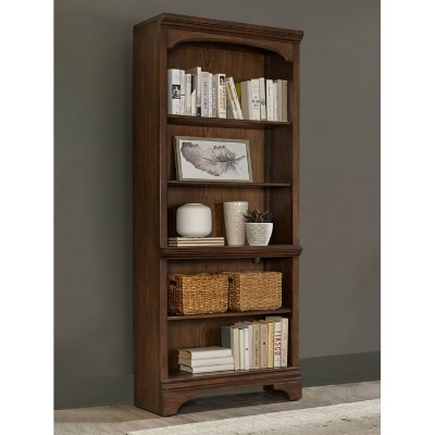 Show details for 5-shelf Bookcase Burnished Oak - L 32 X W 14 X H 78.25 Picture of 5-shelf Bookcase Burnished Oak - L 32 X W 14 X H 78.25