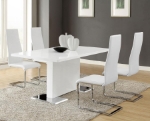 Picture of 5pcs Or 7pcs White High Gloss and White Dining Room Set
