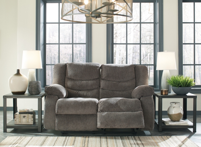 Picture of Fabric Reclining Loveseat in Grey